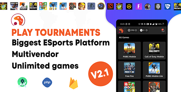 Play tournament - Biggest multi vendor eSports platform v2.1