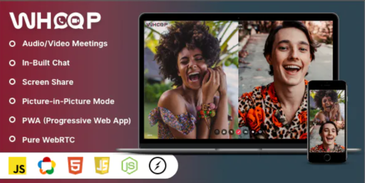 Whoop – One to One Video Meetings, Chat, File Share, Screen Share & PWA