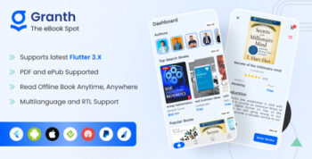Granth - Full Flutter 3.x EBook App (ePub, PDF) + Laravel Admin Panel 4.7.0
