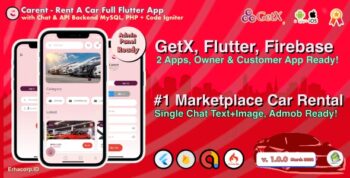 Carent - Rent Car Full Flutter App with Chat | Admin Panel | GetX | Owner & Customer App Include 1 July 2023