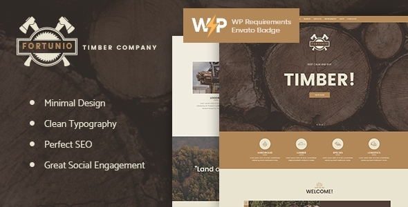 Fortunio - Timber / Forestry / Wood Manufacture WordPress Theme