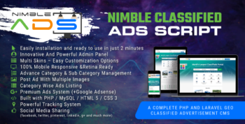 Nimble Classified Ads Script – PHP And Laravel Geo Classified Advertisement CMS 2.1.1