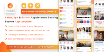 Salon, Spa Barber Appointment Booking Mobile App Template IONIC 5 for Android & iOS