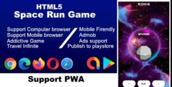 HTML5 Space run game, support PWA & all browser
