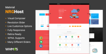 Material Hosting WordPress Theme + WHMCS