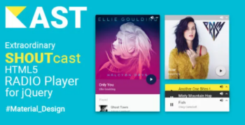 Kast v1.3 Extraordinary SHOUTcast HTML5 Radio Player for jQuery – Material Design