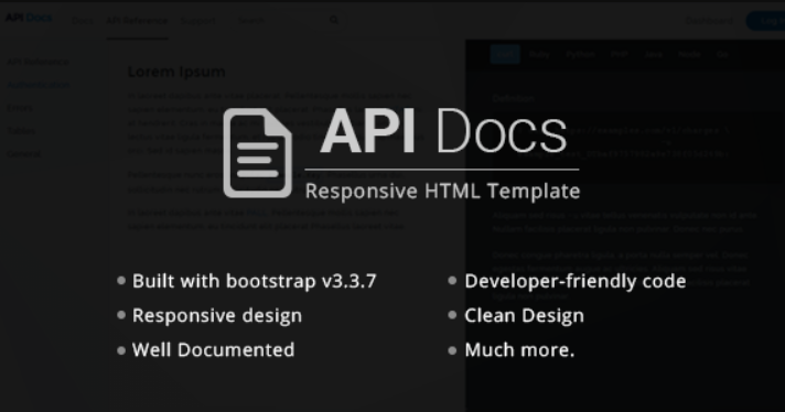 API Docs HTML Responsive Templates