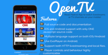 OpenTV – React Native App (Android/iOS) for TV Channels and livestreams