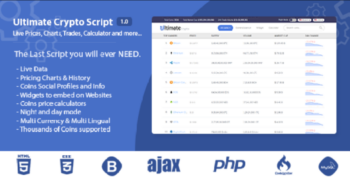 Ultimate Crypto Script v1.1 Live Prices, Charts, Trades, Calculator and more