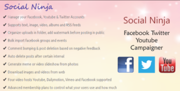 Social Ninja v3.0 – Facebook Twitter Youtube Campaigner