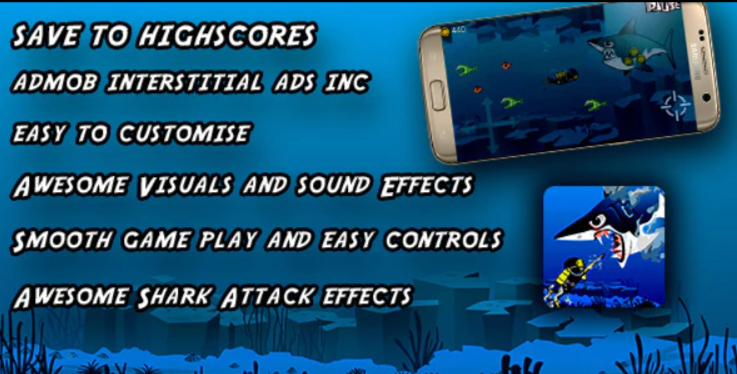 AngryShark : Best Scuba Fishing Game : Android Full BuildBox Game Android Studio Project – IOS