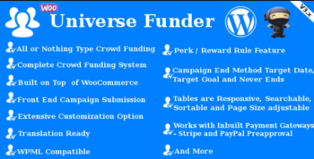 Universe Funder v4.0 WooCommerce Crowdfunding System