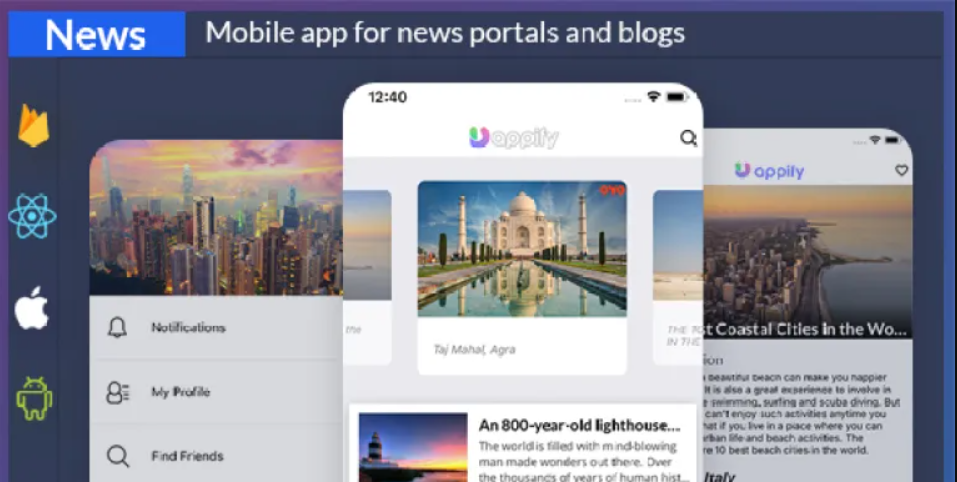 News app + backend ( React native Expo app )