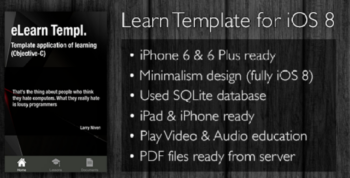 Learn App Template iPhone, iPad iOS 8
