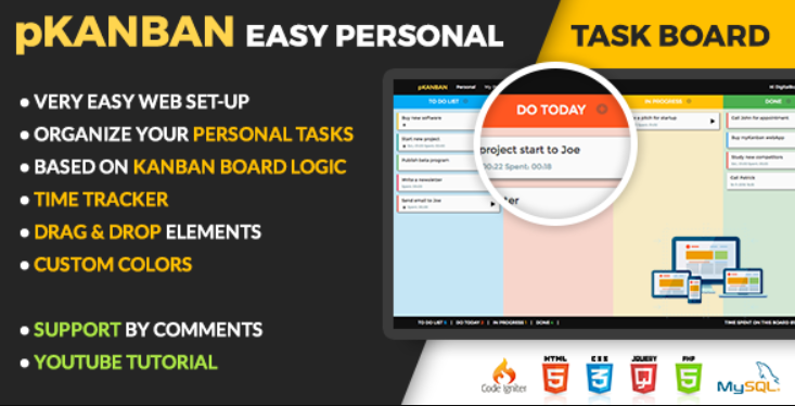 pKANBAN v1.9 Personal Task Board