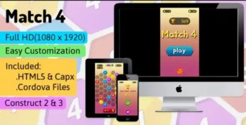 Match 4 – HTML5 Game (Construct 2 | Construct 3 | Capx)
