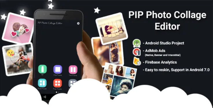 PIP Photo Collage Editor with Admob Ads + Google Analytics + Firebase Integration