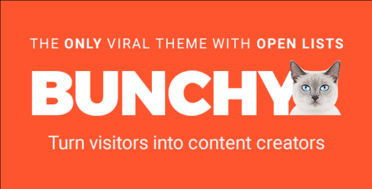 Bunchy v1.4 Viral WordPress Theme with Open Lists