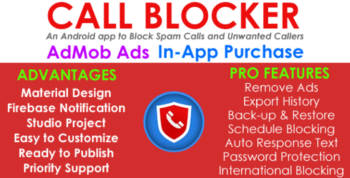 Call Blocker – AdMob – In App Purchases – Android App – Easy Reskin