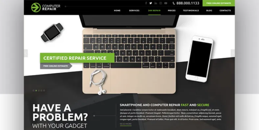 Computer Repair Responsive Bootstrap Template