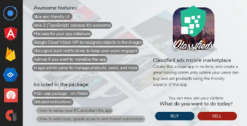 Classified ads marketplace mobile app