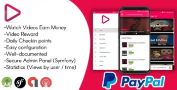 Android Youtube Videos App with Reward Points and Paypal Payment
