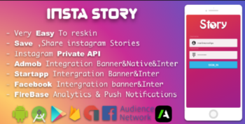 Premium Instagram Story Saver With Admob FB Startapp Banner-Interstitial-Native