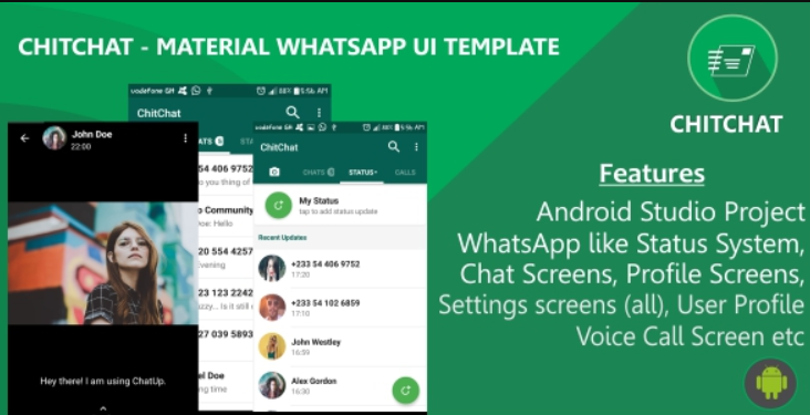 ChitChat – Material WhatsApp UI Template