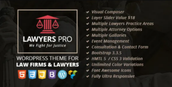Lawyer Pro v1.5.0 – Responsive WordPress Theme for Lawyers