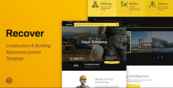 Recover – Construction & Building, Dental, Gym, Transport, Beauty, Education Joomla Template