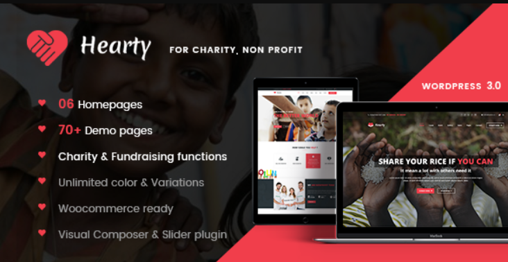 Hearty 4.2 Charity Nonprofit WordPress