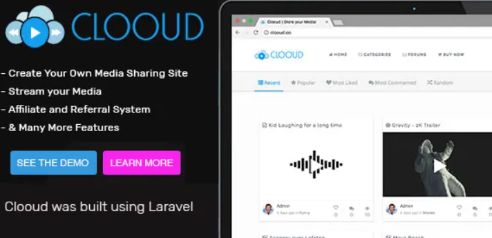 Clooud v1.2.1 Premium Media Sharing Script