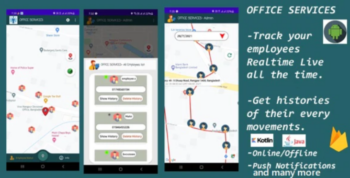 Office Services – Based on Employees Realtime Live Tracking + History Saving [Employee & Admin App]