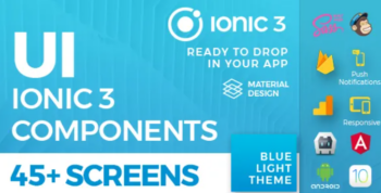 Ionic 3 UI Theme/Template App – Material Design – Blue Light