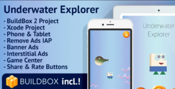 Underwater Explorer: Android, BuildBox Included, Easy Reskin, AdMob, Remove Ads