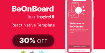 BeOnboard - complete onboarding template for React Native app (Expo version)