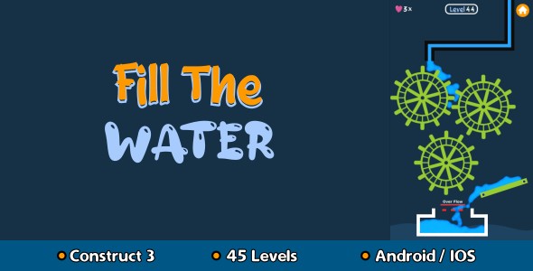 Fill The Water - HTML5 Game (Construct 3)