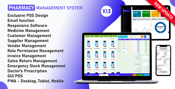 Pharmacy Management Software with Ecommerce Store-PWA