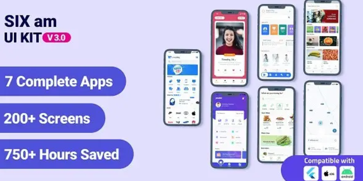 6am UI Kit – The Biggest Flutter UI Kit V3.0