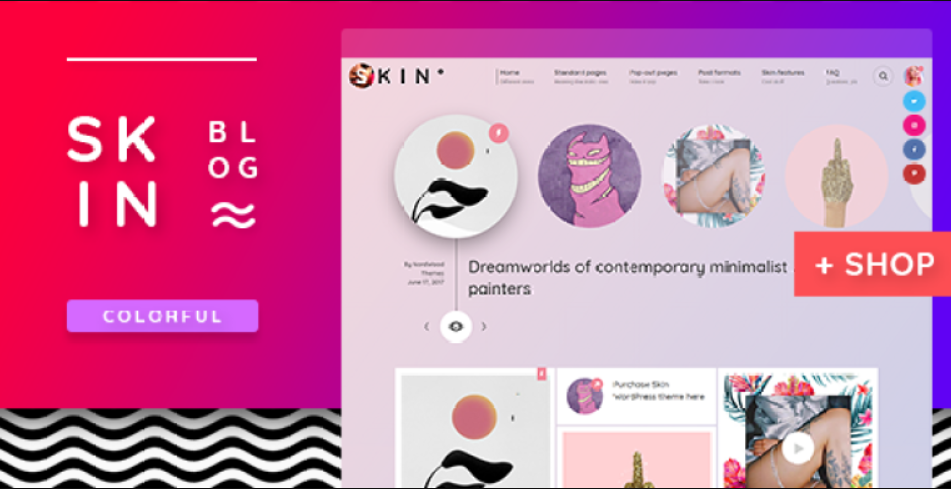 SKIN – Gradient-Powered Creative Blog & Shop WordPress Theme 4.1