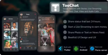 TOOCHAT – SOCIAL NETWORK WITH STORIES, LIVE STREAMING, NEWS FEED, CHAT, VIDEO AND AUDIO CALLS