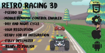 Retro Racing 3d- Construct 2 (capx+html5)