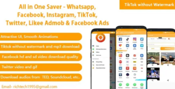 All in One Saver – Whatsapp, Facebook, Instagram, TikTok, Twitter Likee Admob,Onesignal (Version 3)
