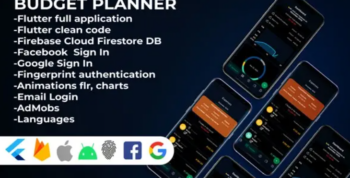 Budget Planner expenses and incomes tracker- Flutter Full App AdMobs
