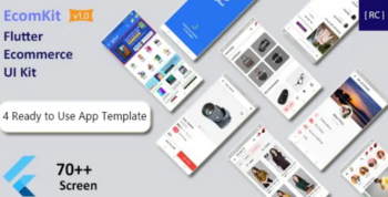 Flutter Ecommerce UI Kit – 4 Apps – 3 Ecommerce App UI – 1 Delivery Boy App UI | EcomKit
