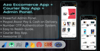 Aza Ecommerce App & Courier Boy App With Powerfull Admin Panel