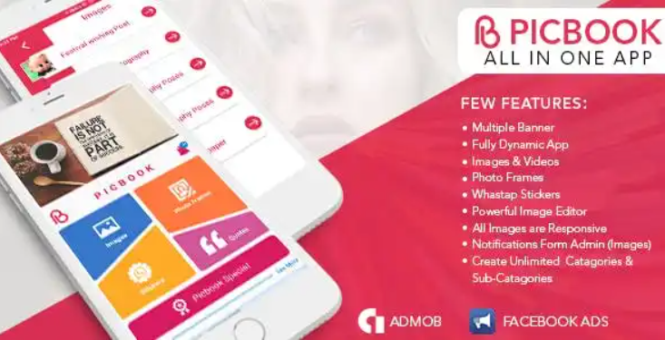 Picbook – Images, stickers, Video, Photo Frame (+Admin Panel)