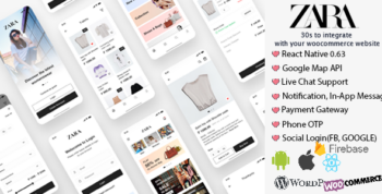 Zara App - React Native Woocommerce