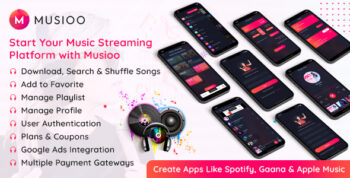 Musioo - Online Music Streaming Platform Flutter App with Admob Ads 6.2