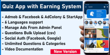 Quiz App with Earning System + Admin Panel 5.0